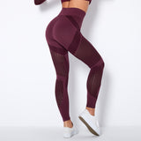 Yogadept hollow out Mesh Breathable Yoga Leggings -  - Leggings