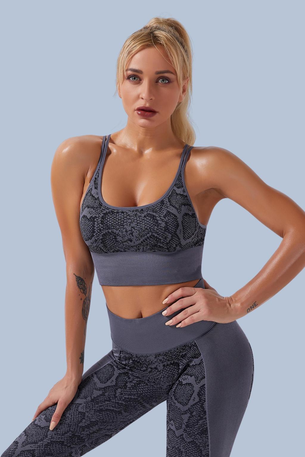 Yogadept High Waist Snake-Pattern Workout set