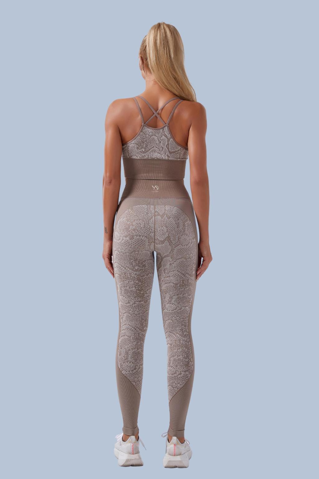 Yogadept High Waist Snake-Pattern Workout set