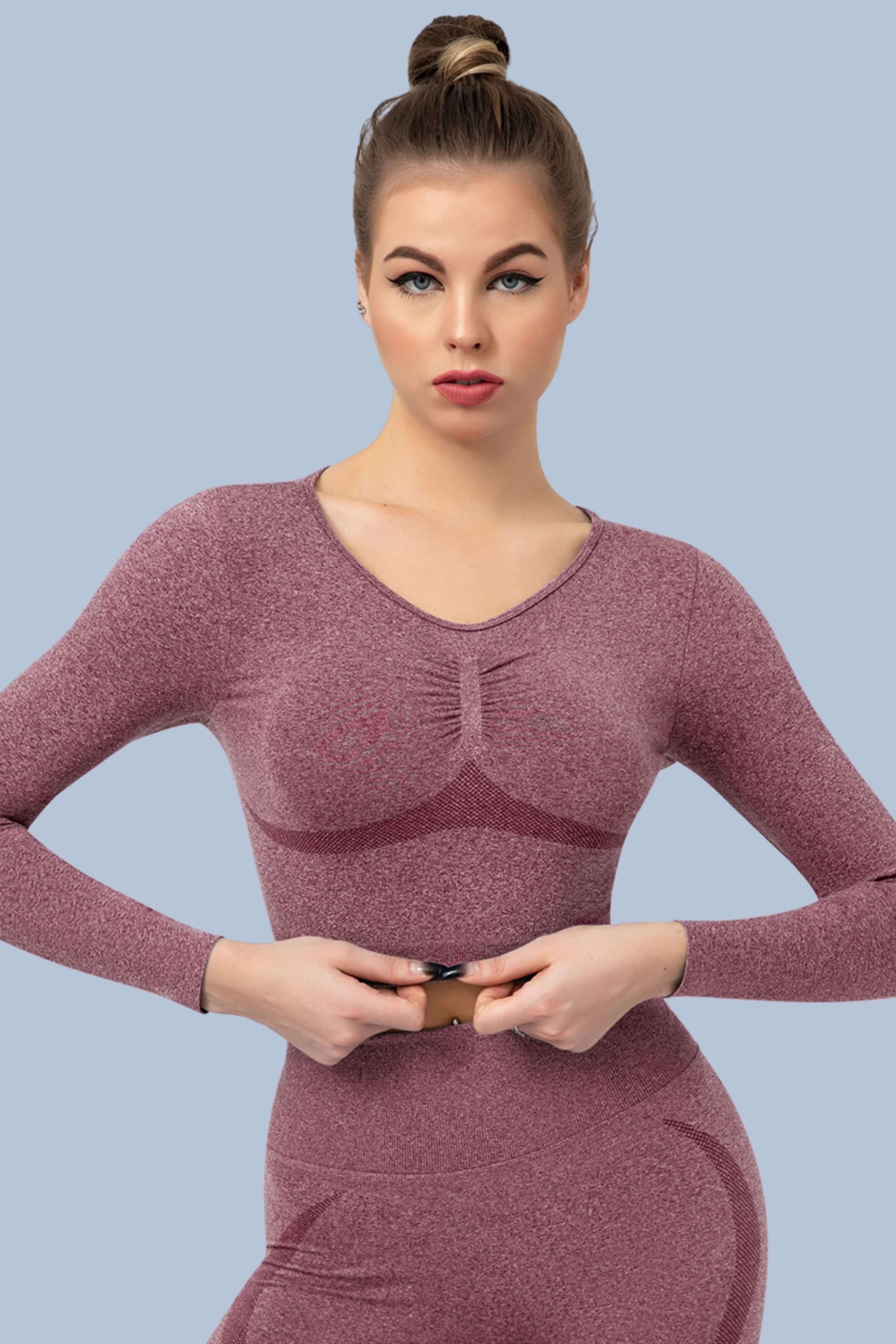 Superfit breathable Seamless Crop Tops Long sleeves
