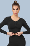 Superfit breathable Seamless Crop Tops Long sleeves