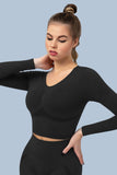 Superfit breathable Seamless Crop Tops Long sleeves