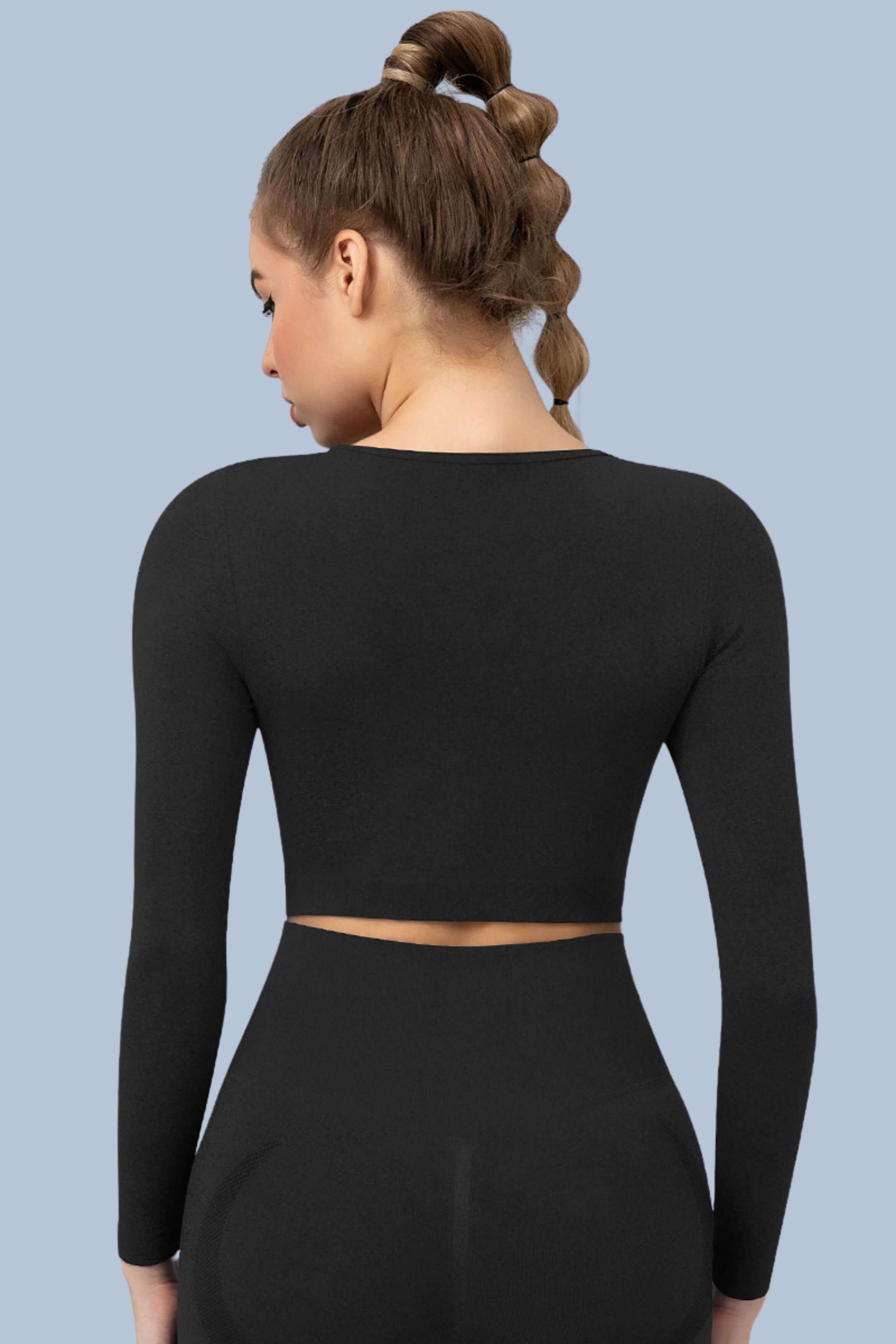 Superfit breathable Seamless Crop Tops Long sleeves