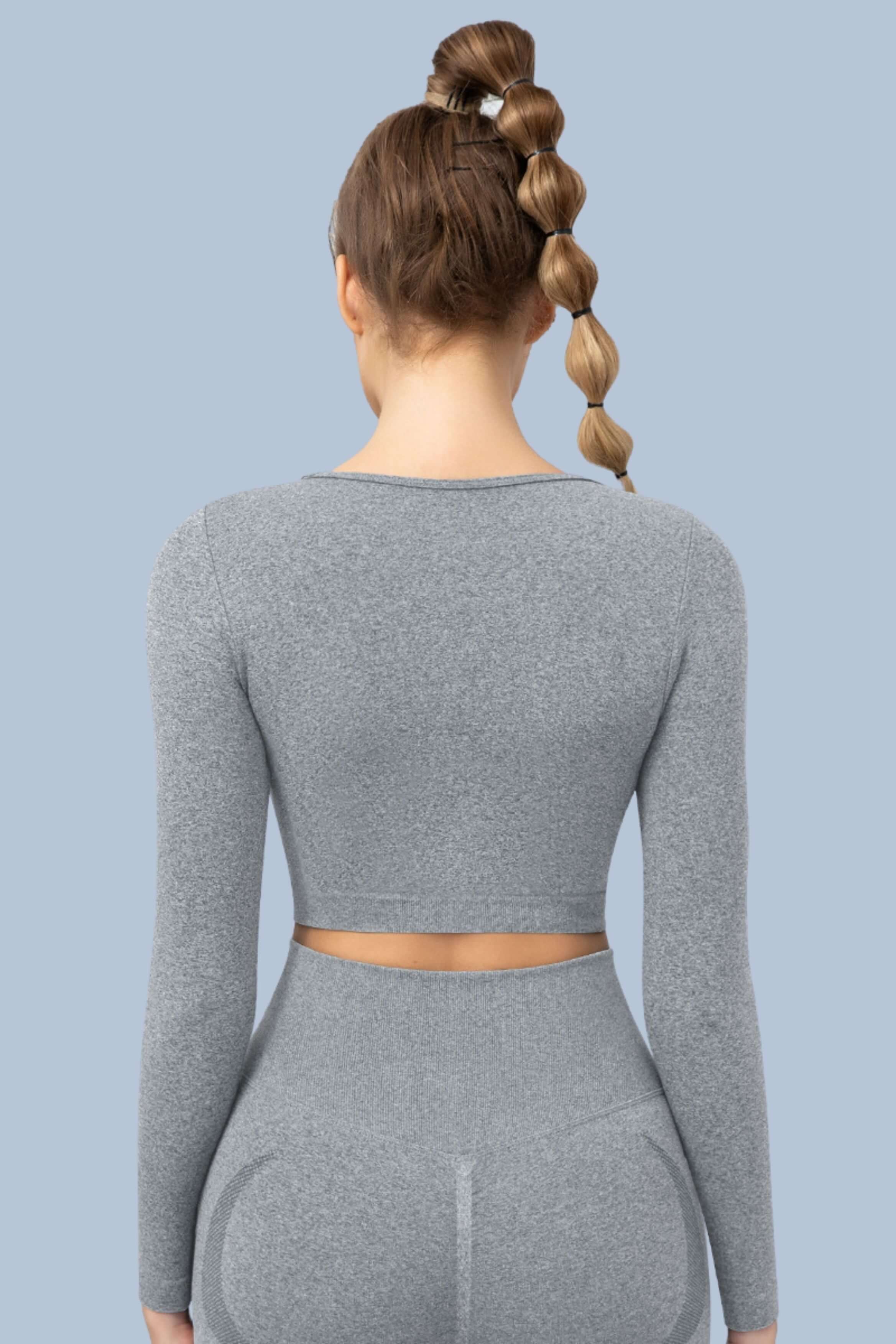 Superfit breathable Seamless Crop Tops Long sleeves