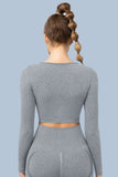 Superfit breathable Seamless Crop Tops Long sleeves