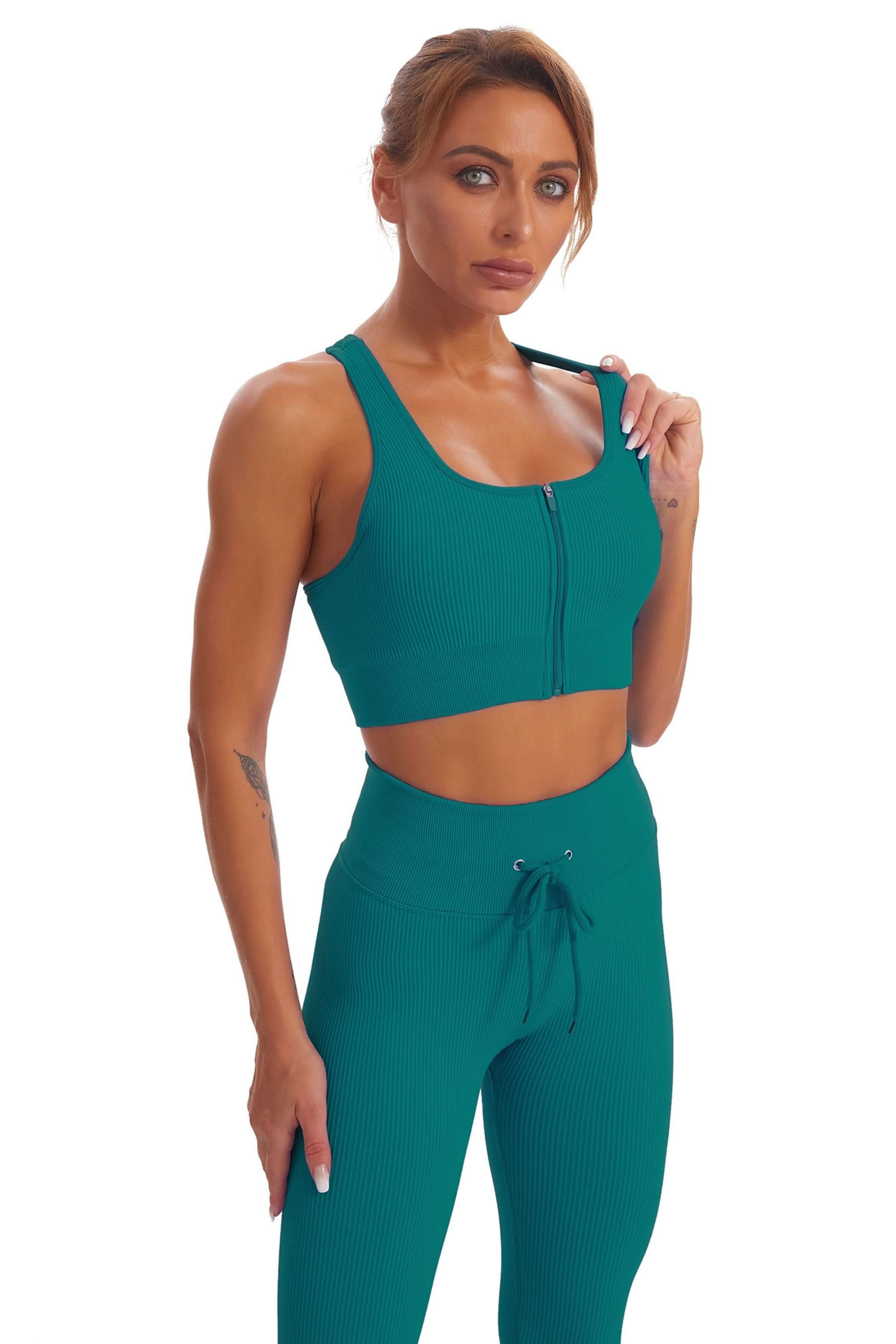 Acid Wash Seamless Ribbed 2 Piece Workout Sets