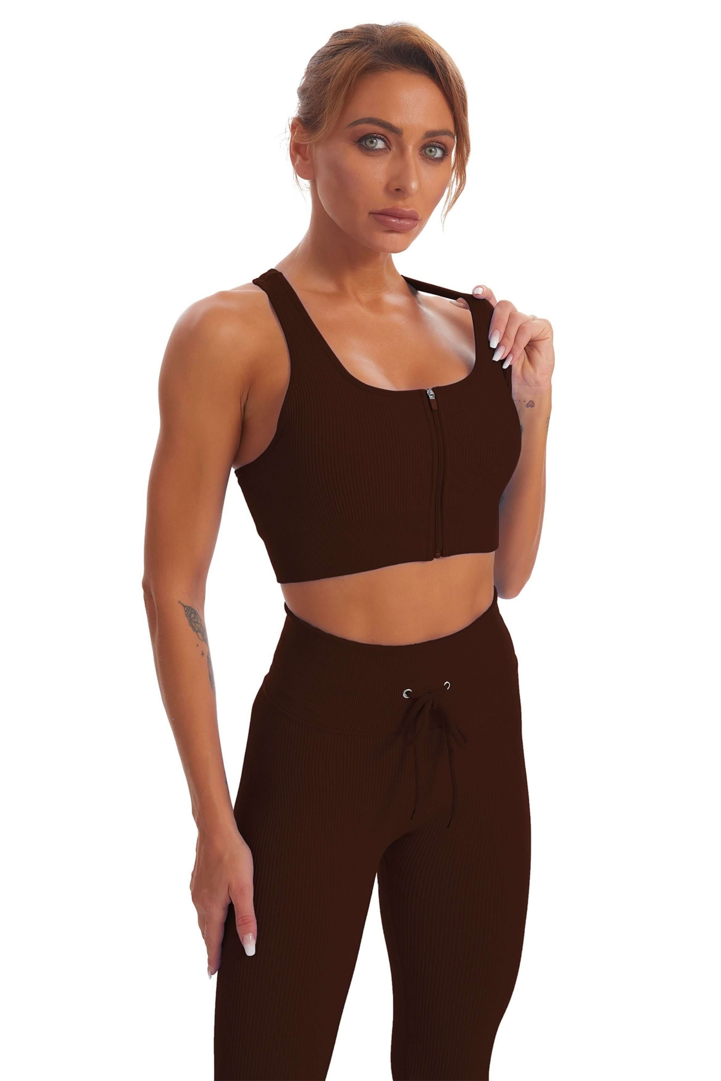 Acid Wash Seamless Ribbed 2 Piece Workout Sets