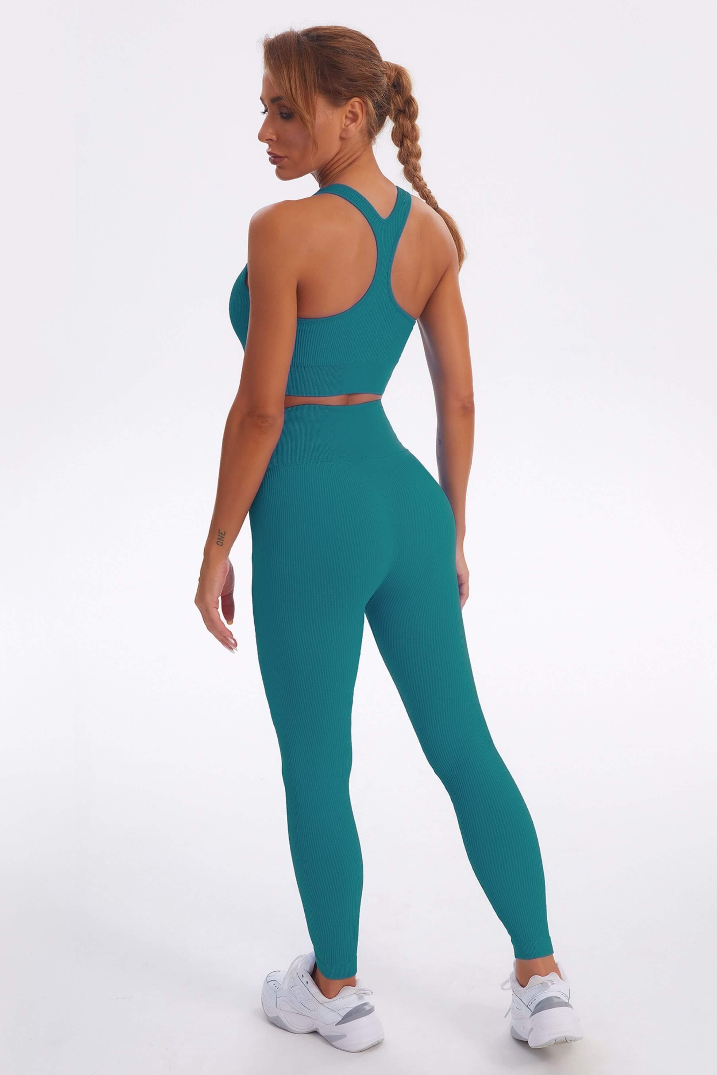 Acid Wash Seamless Ribbed 2 Piece Workout Sets