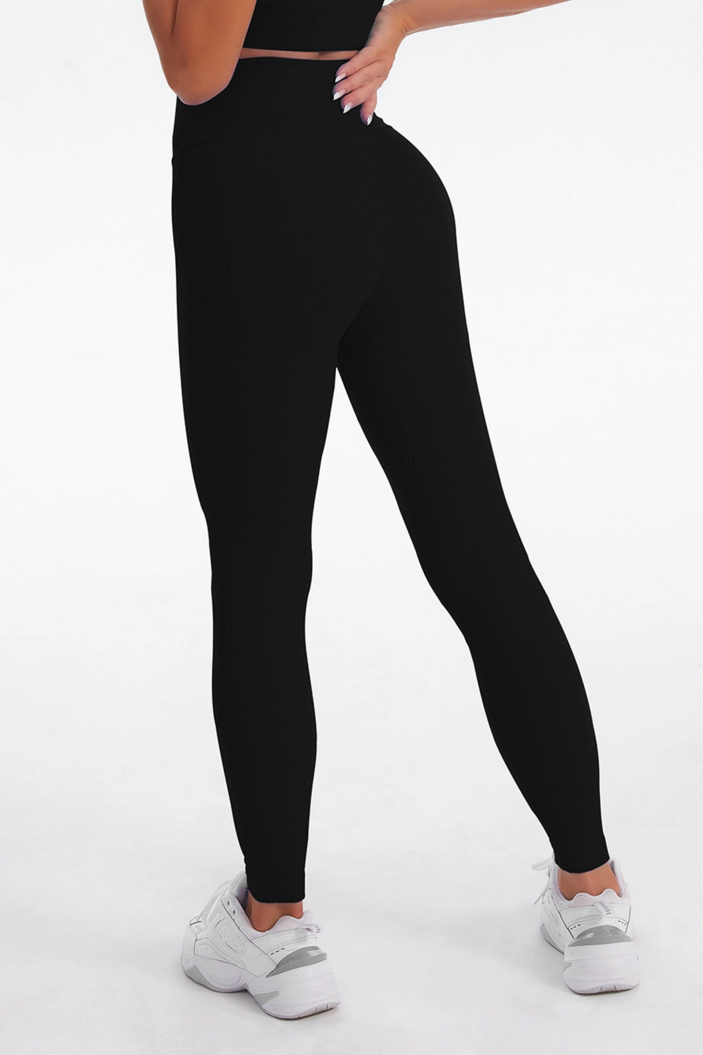 Acid Wash Long sleeves Seamless Ribbed 2 Piece Workout Sets