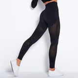 Yogadept hollow out Mesh Breathable Yoga Leggings -  - Leggings