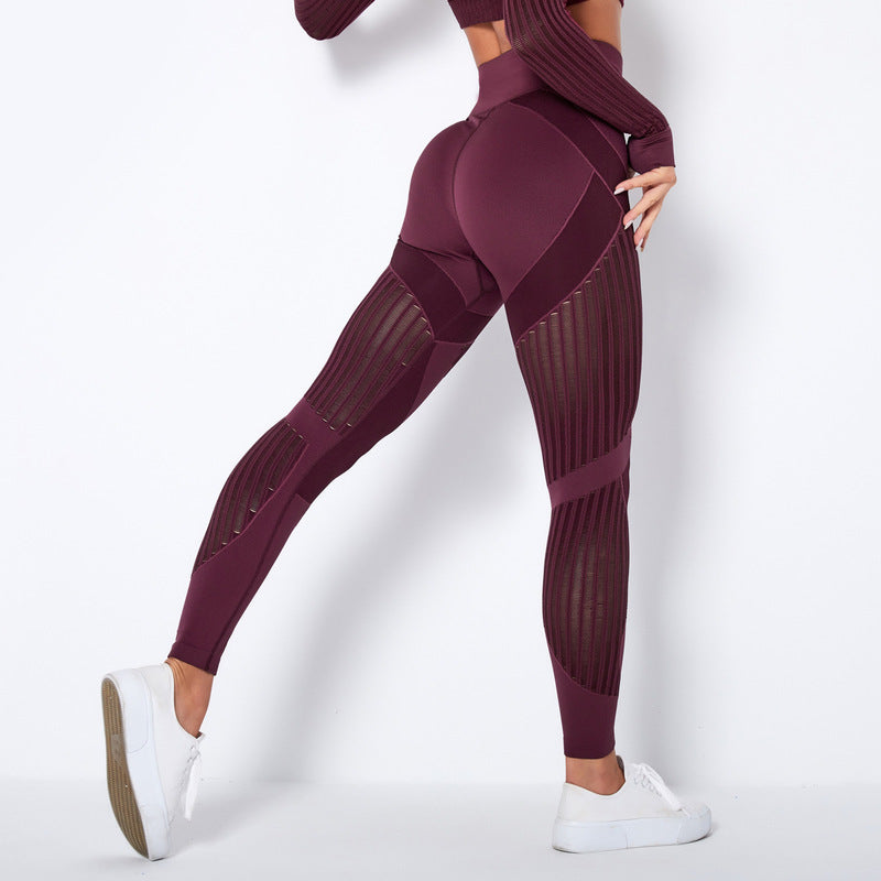 Yogadept hollow out Mesh Breathable Yoga Leggings -  - Leggings