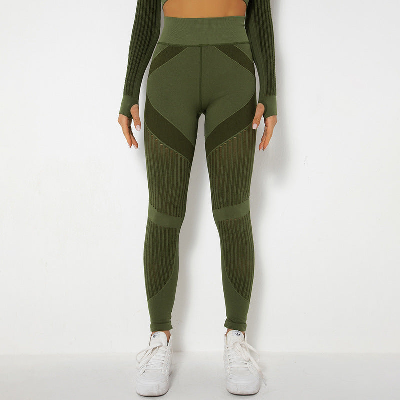 Yogadept hollow out Mesh Breathable Yoga Leggings -  - Leggings