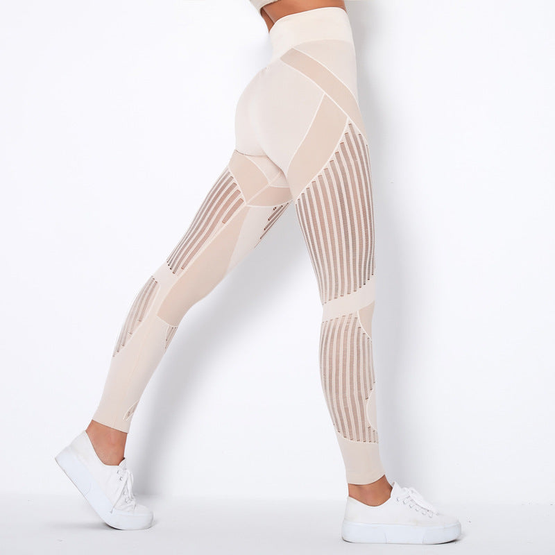 Yogadept hollow out Mesh Breathable Yoga Leggings -  - Leggings