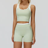 Wholesale Ribbed Yoga Vest With Short Set