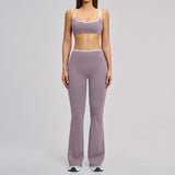 Wholesale Women's Slim Fit Activewear Set - Bra + Bellbottoms