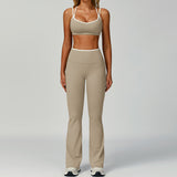 Wholesale Women's Slim Fit Activewear Set - Bra + Bellbottoms
