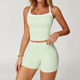 Wholesale Women's Sport Luxe Activewear Set - Vest + Shorts