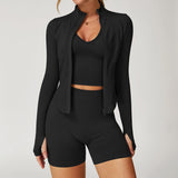 Wholesale Seamless Yoga Vest,Jacket and short Set