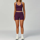 Wholesale Women's Slim Fit Activewear Set - Vest + Shorts