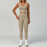 Wholesale Women's Slim Fit Activewear Set - Vest + Trousers