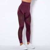 Yogadept hollow out Mesh Breathable Yoga Leggings -  - Leggings