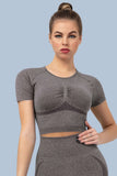 Superfit breathable Workout Crop Tops Short sleeves