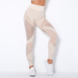 Yogadept hollow out Mesh Breathable Yoga Leggings -  - Leggings