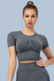 Superfit breathable Workout Crop Tops Short sleeves