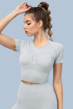 Superfit breathable Workout Crop Tops Short sleeves