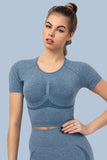 Superfit breathable Workout Crop Tops Short sleeves