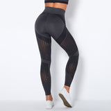 Yogadept hollow out Mesh Breathable Yoga Leggings -  - Leggings