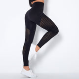 Yogadept hollow out Mesh Breathable Yoga Leggings -  - Leggings