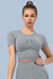 Superfit breathable Workout Crop Tops Short sleeves