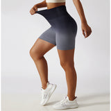 High-waisted Gradient Seamless Sports Shorts