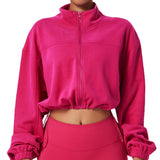 wholesale Women’s zipper long-sleeved fitness