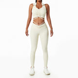 wholesale drawstring-lapel sports fitness long sets