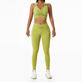 wholesale drawstring-lapel sports fitness long sets