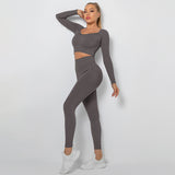 wholesale long-sleeved sports-running fitness long sets