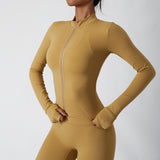 Women's zipper long-sleeved fitness long set