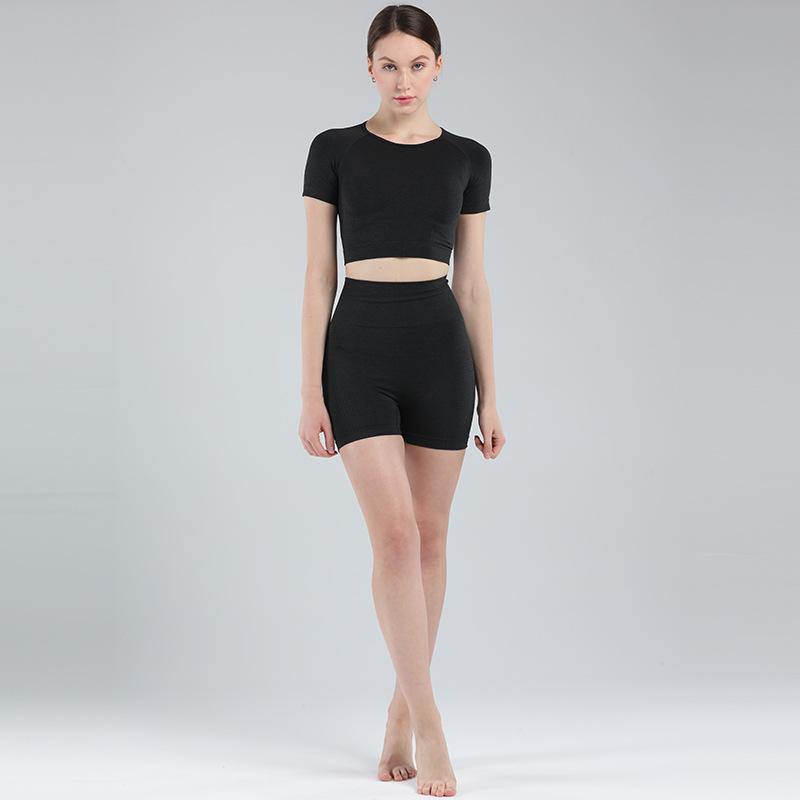 GYM SHORT SLEEVE CROPPED TOPS -  - Sets