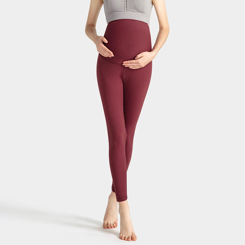 Buttery Soft Fabric Maternity Leggings - Red / S