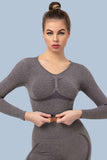 Superfit breathable Seamless Crop Tops Long sleeves