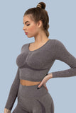 Superfit breathable Seamless Crop Tops Long sleeves