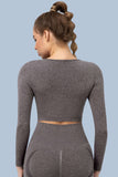 Superfit breathable Seamless Crop Tops Long sleeves