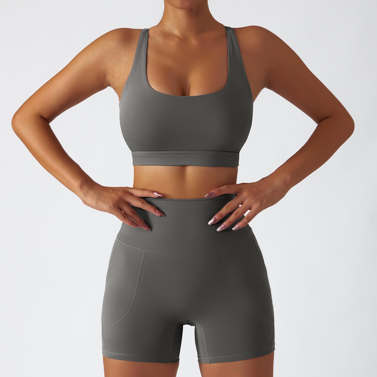 breathable waist-hip short workout sets